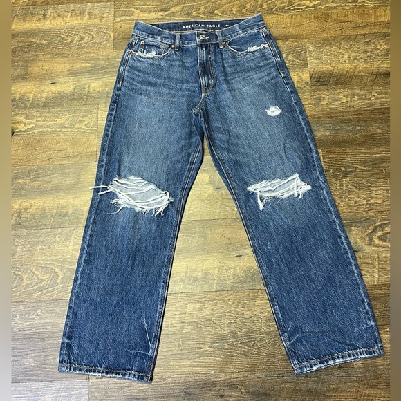 American Eagle Jeans Women's 4 Short Ex-Boyfriend Low Rise Denim Comfort Stretch - Picture 2 of 12